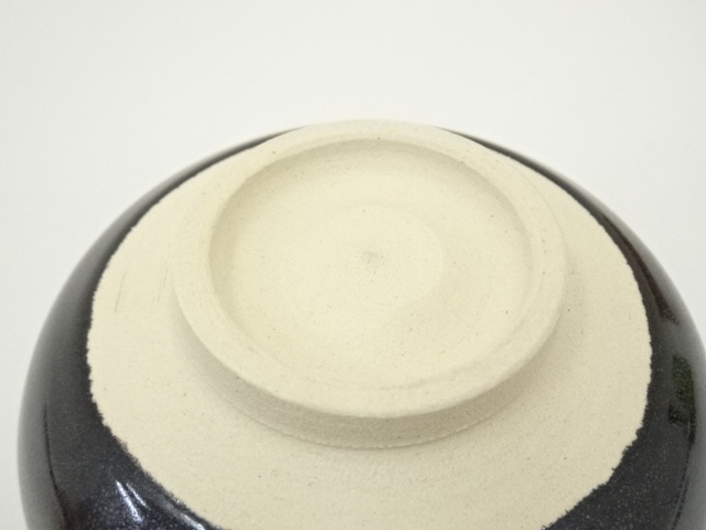 未使用品　西島秀樹　柿釉馬盥茶碗　茶道　表千家　茶道具 道具 ] - 道具 柳窯 西島秀樹造 天目釉筒茶碗（共箱） | ネット